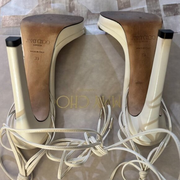 Jimmy Choo Anita Ivory Leather Shoes in original bag/box - Picture 7 of 9